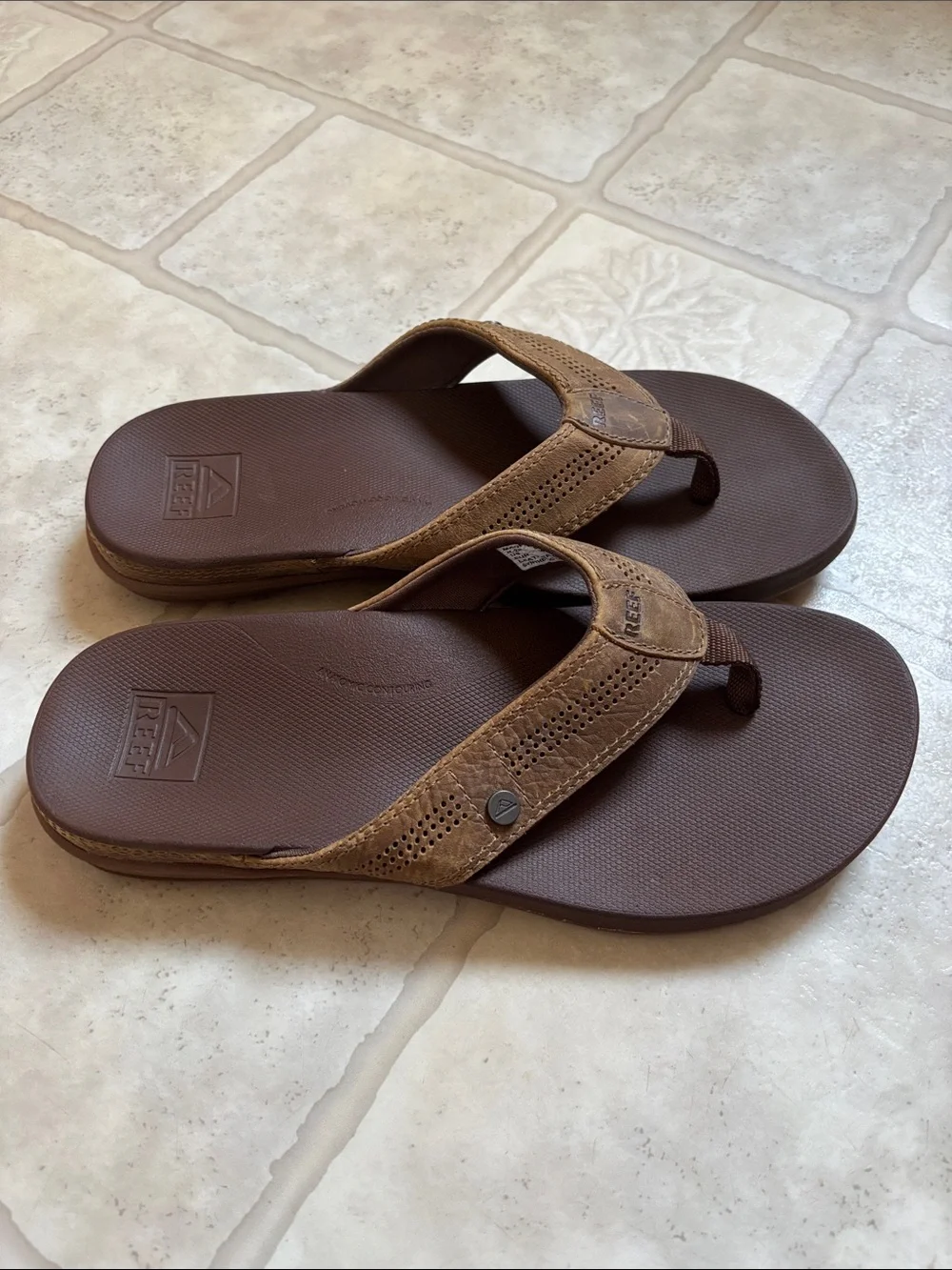 Mens Sz 9 REEF Cushion Phantom Water Friendly Flip Flop Anatomic Contouring